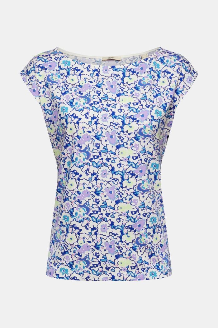 T-shirt met bloemenprint, NEW WHITE, detail image number 6