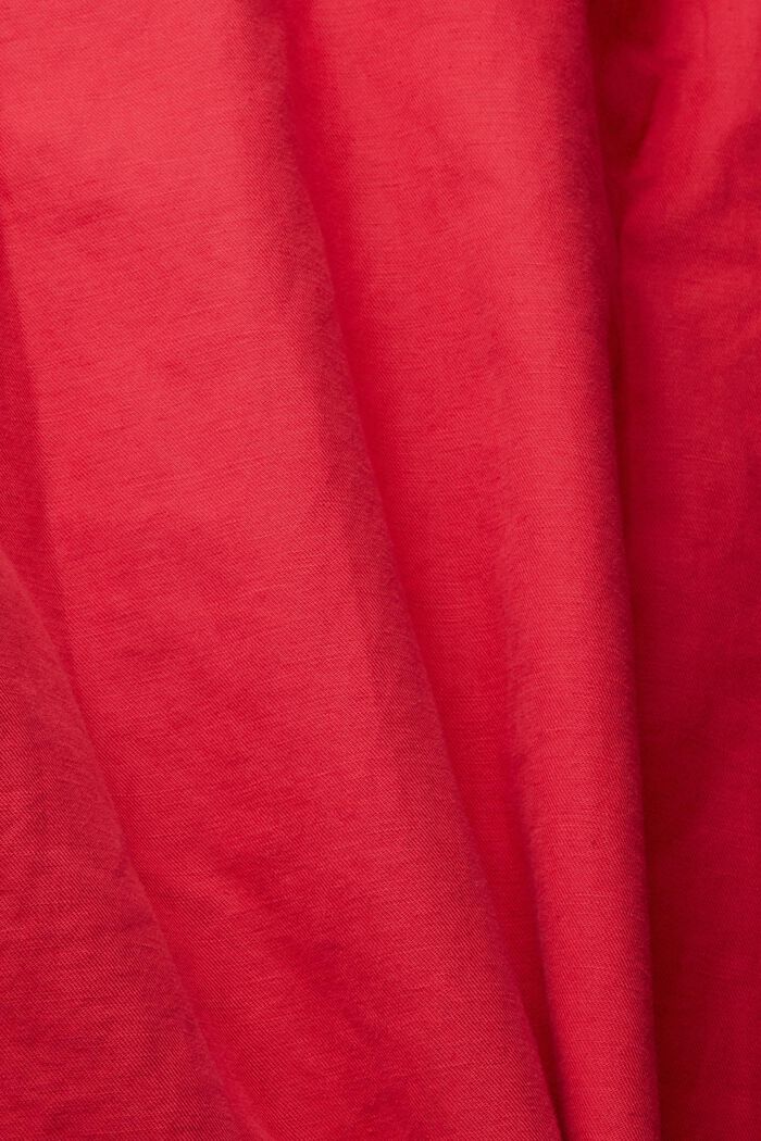 Van een linnenmix: oversized overhemd, RED, detail image number 4