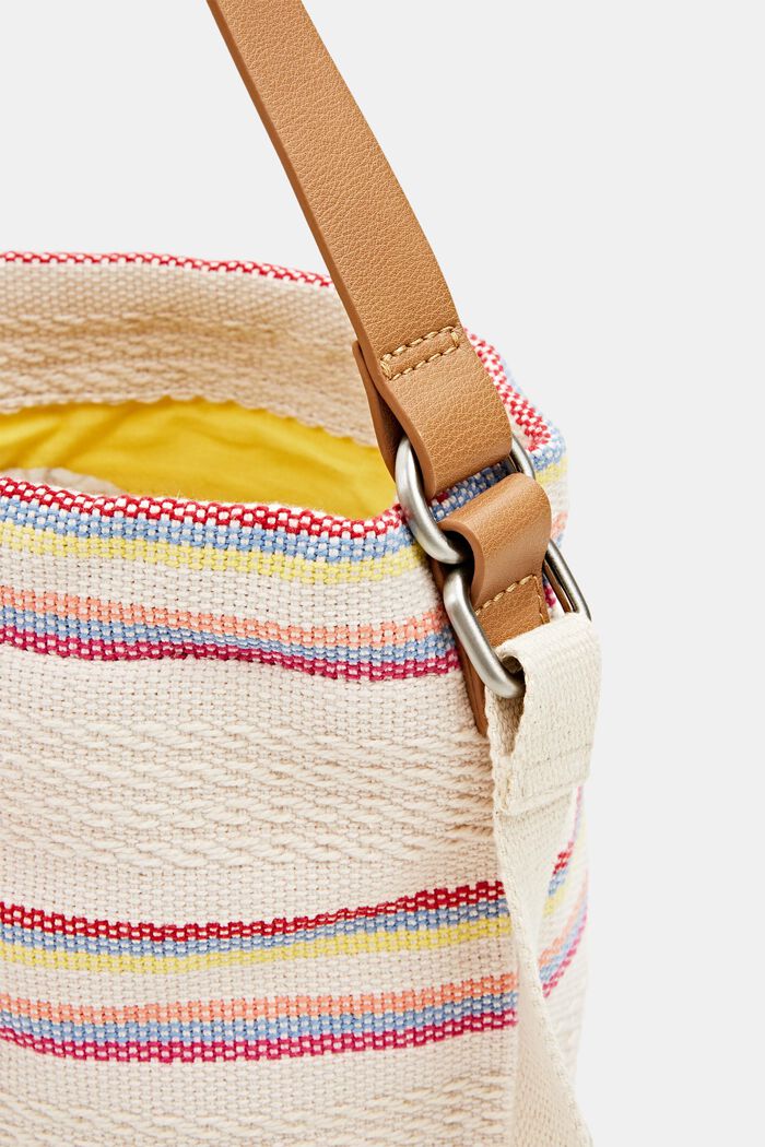 Veganistisch: bucket bag met kleurrijke strepen, PINK, detail image number 3