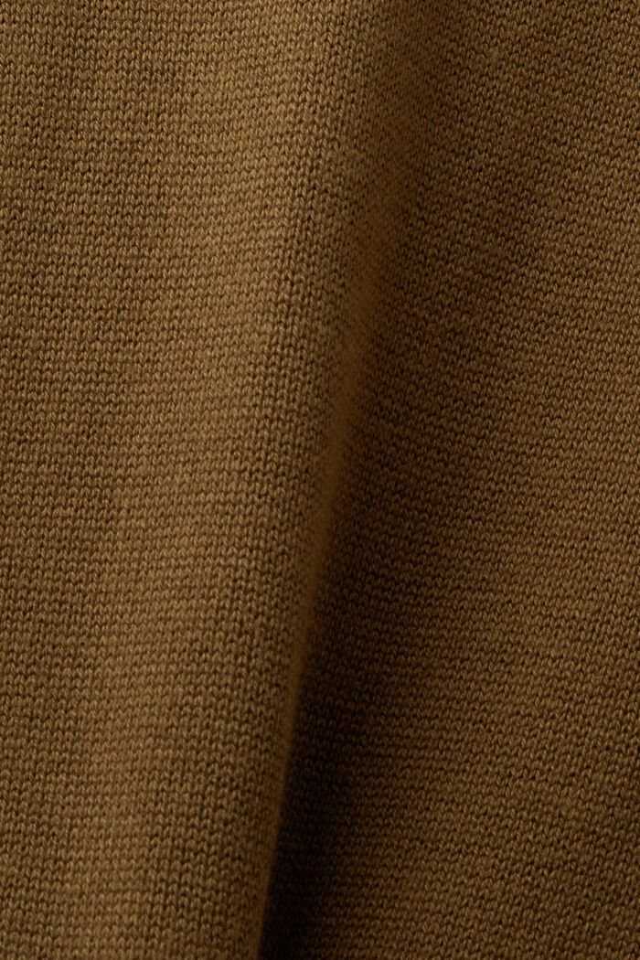 Gebreide mini-jurk met turtleneck, DARK KHAKI, detail image number 5