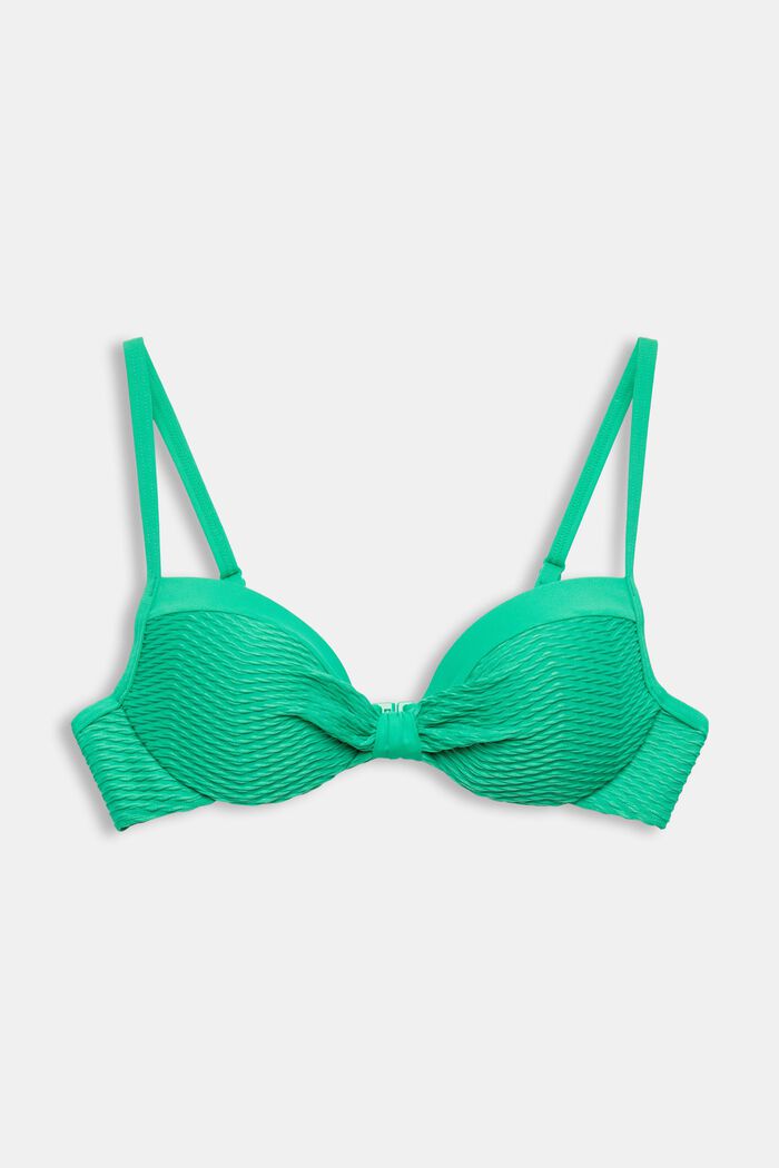Gerecycled: gewatteerde bikinitop met een touch, GREEN, detail image number 4
