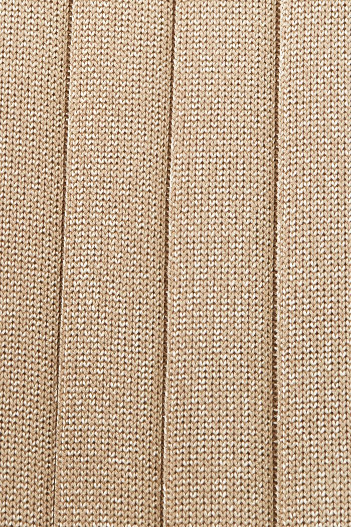 Glanzende, ribgebreide jurk, SAND, detail image number 5