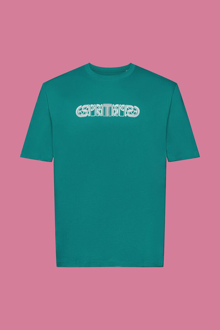 T-shirt met relaxed fit en logoprint, EMERALD GREEN, detail image number 6