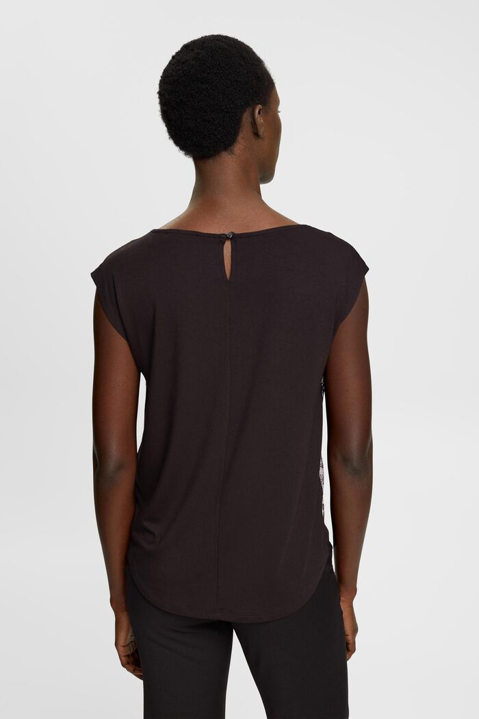 Kanten blouse, BLACK, detail image number 3