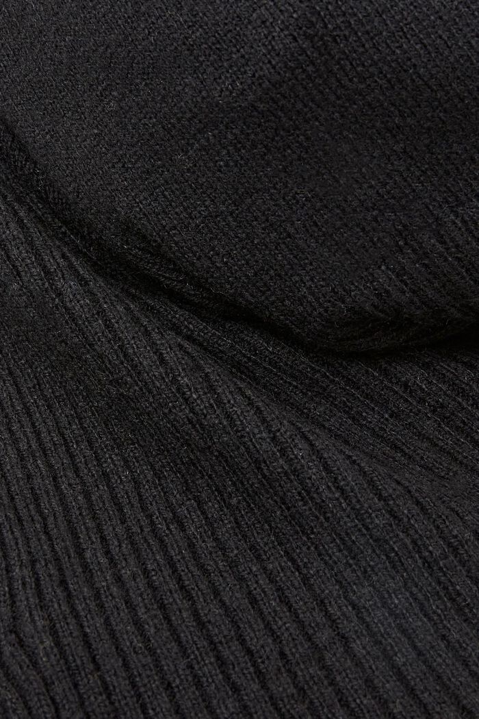 Gebreide sjaal, LENZING™ ECOVERO™, BLACK, detail image number 1