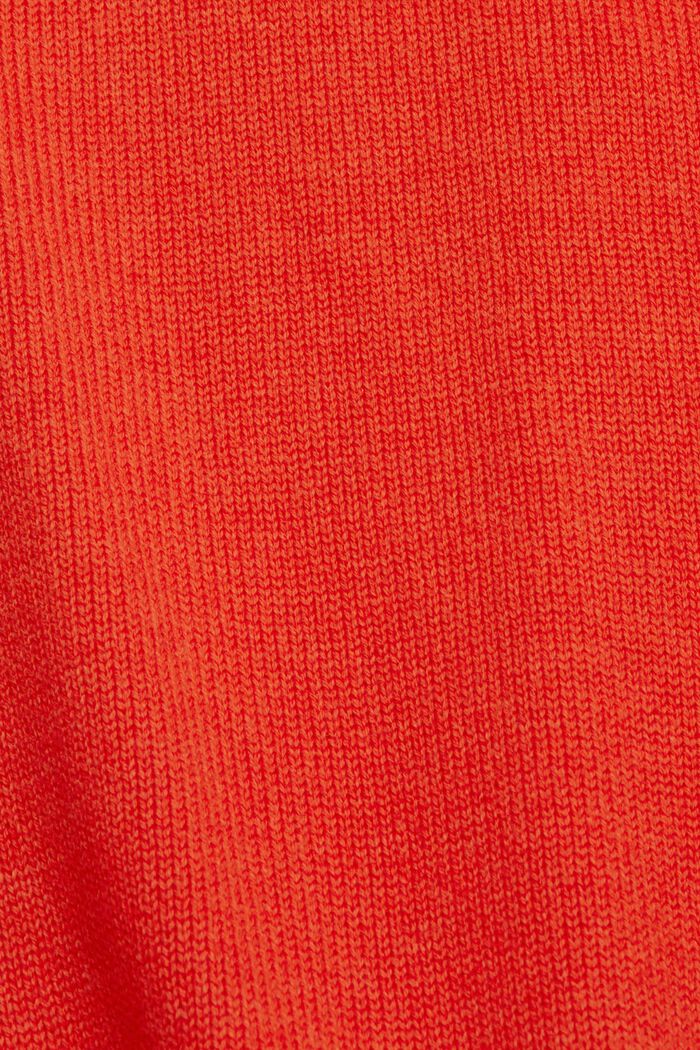 Gebreide trui van duurzaam katoen, RED, detail image number 1