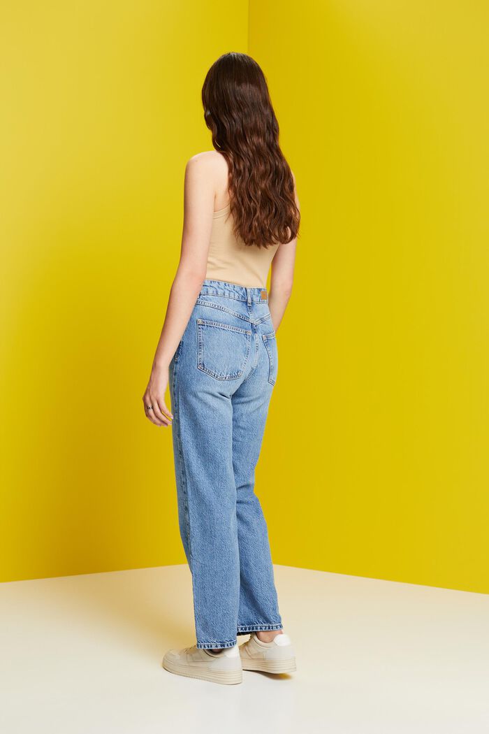 Straight fit jeans in jaren 80-stijl, BLUE MEDIUM WASHED, detail image number 3