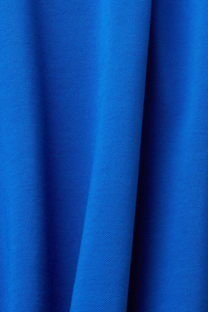 Polo van katoen-piqué in een slim fit, BLUE, detail image number 4