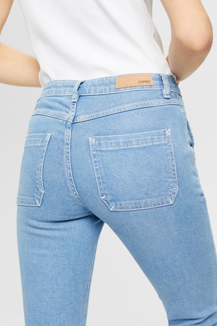 Slim fit-jeans met middelhoge taille, BLUE LIGHT WASHED, detail image number 4