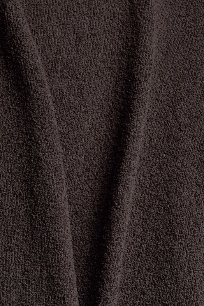 Poloshirt met bouclé-look, BROWN, detail image number 4