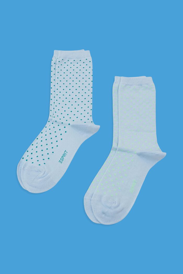 Set van 2 paar sokken met stippen, organic cotton, CLOUD, detail image number 0