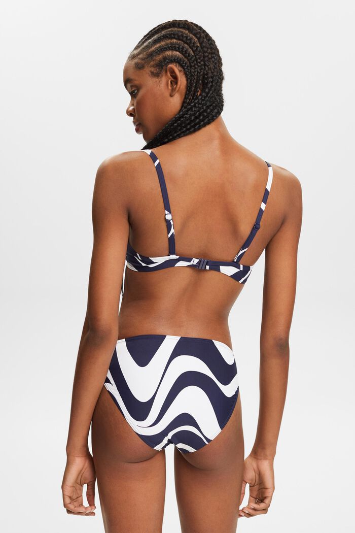 Gewatteerde bikinitop met beugels en print, NAVY, detail image number 3