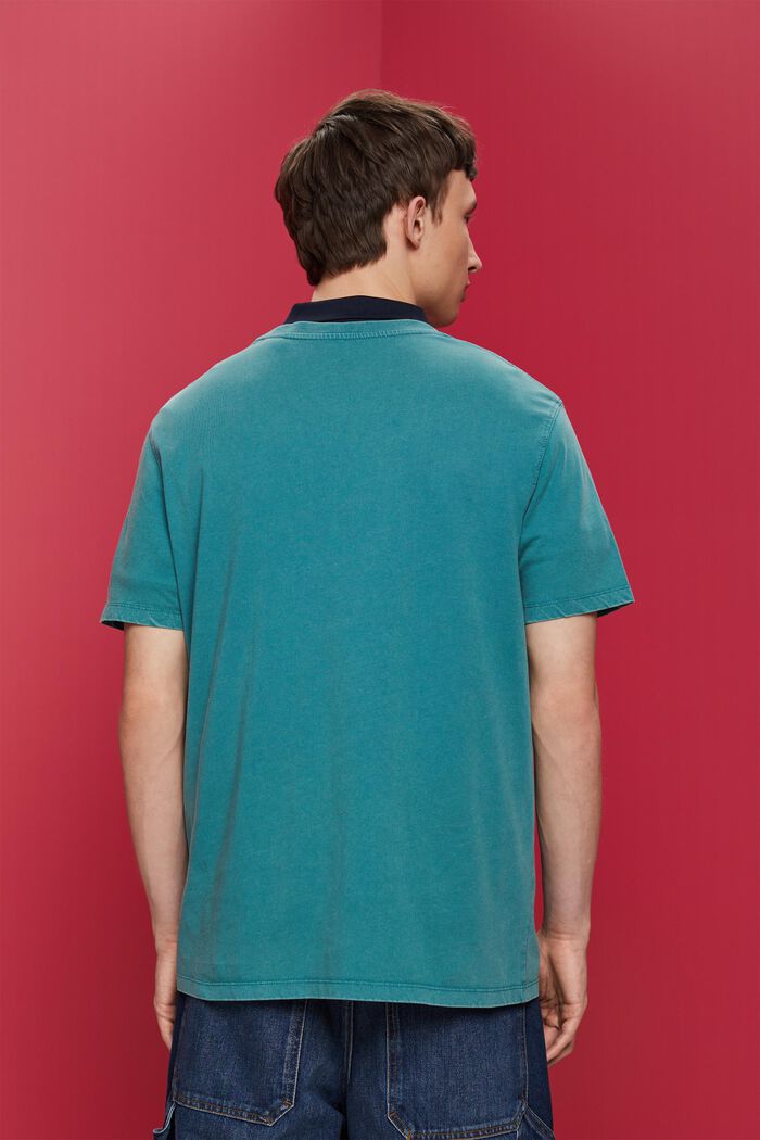 Garment-dyed jersey T-shirt, 100% katoen, TEAL BLUE, detail image number 3