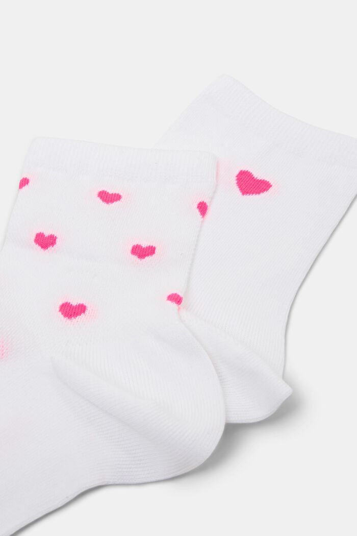 Set van 2 paar sokken met hartjesprint, OFF WHITE, detail image number 2