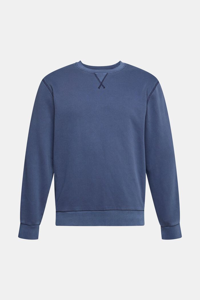 Effen sweatshirt met regular fit, NAVY, detail image number 6