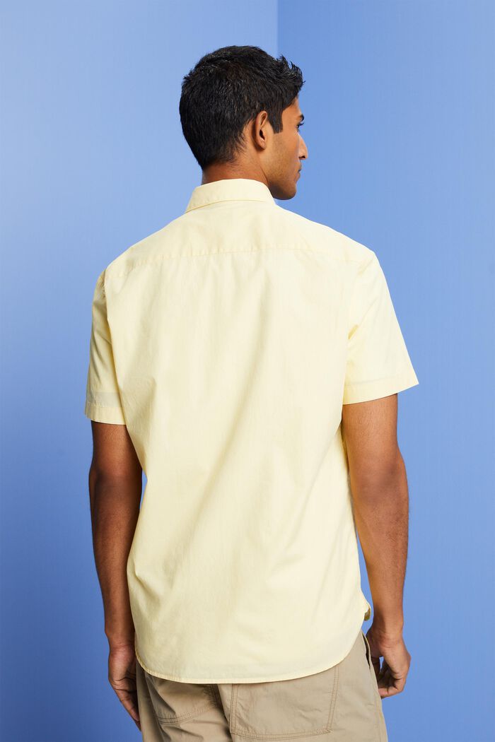 Buttondown-overhemd met korte mouwen, LIGHT YELLOW, detail image number 3