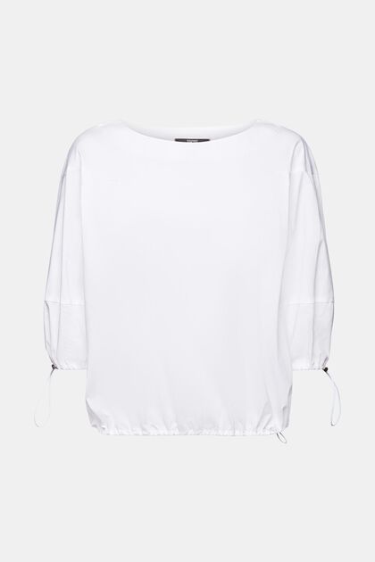 Overhemd met korte mouwen van katoenpopeline, WHITE, overview