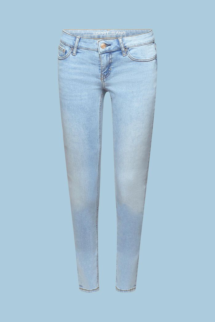 Skinny jeans met lage taille, BLUE LIGHT WASHED, detail image number 6