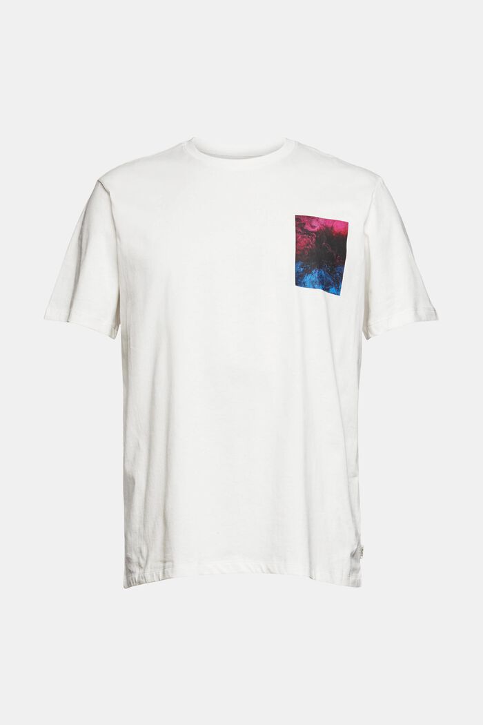 Jersey T-shirt met print, 100% biologisch katoen, OFF WHITE, overview