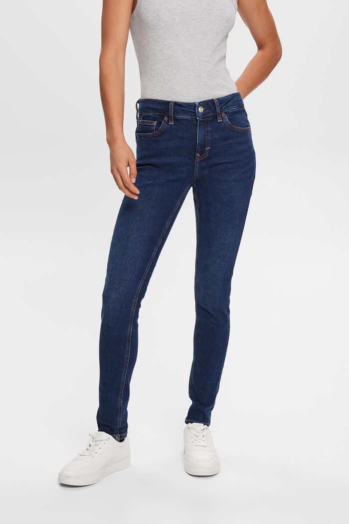 Skinny jeans met middelhoge taille, BLUE LIGHT WASHED, detail image number 0
