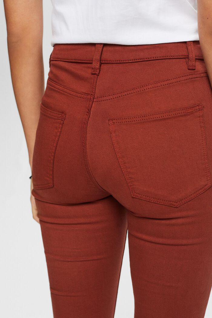 Mid rise skinny jeans, RUST BROWN, detail image number 4