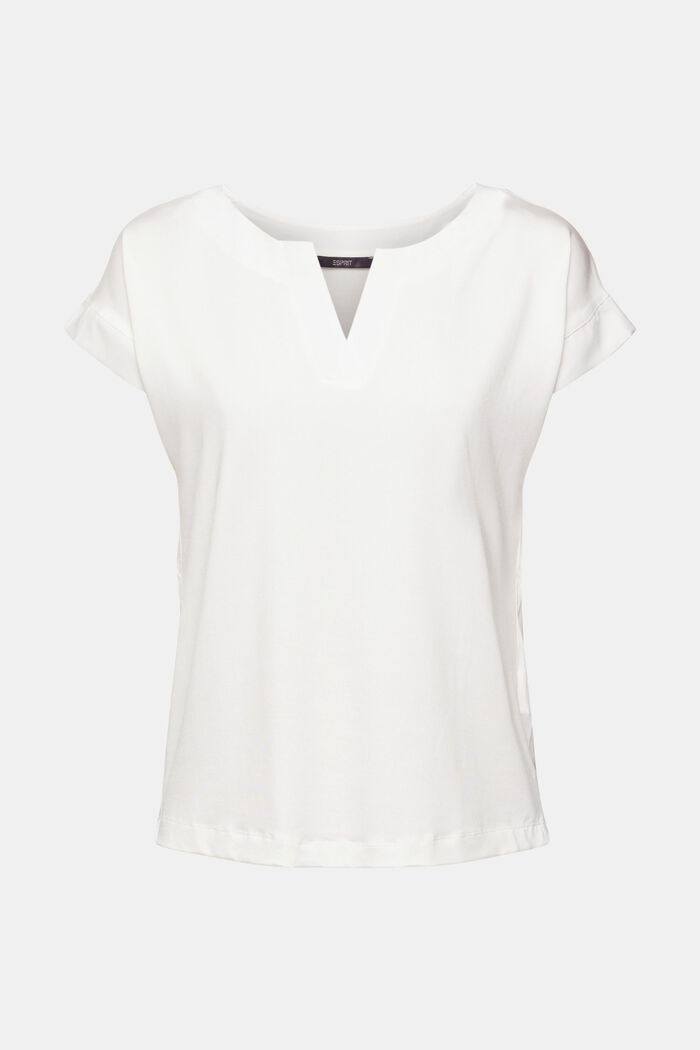 T-shirt met V-hals, TENCEL™, OFF WHITE, detail image number 2