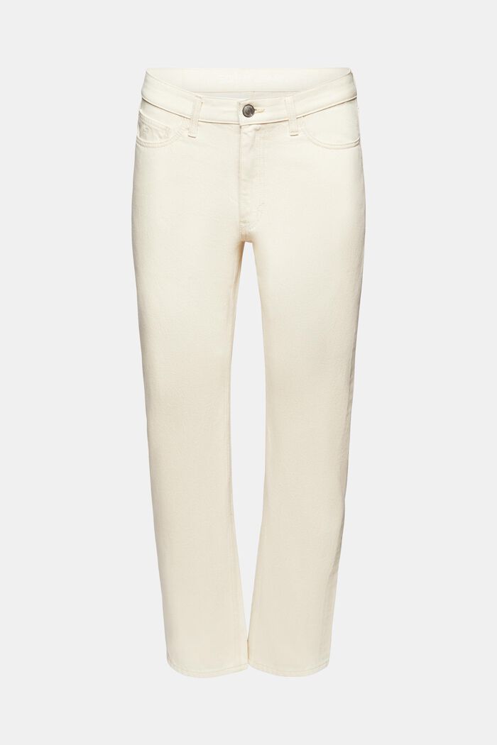 Jeans met middelhoge taille en rechte pijpen, OFF WHITE, detail image number 7
