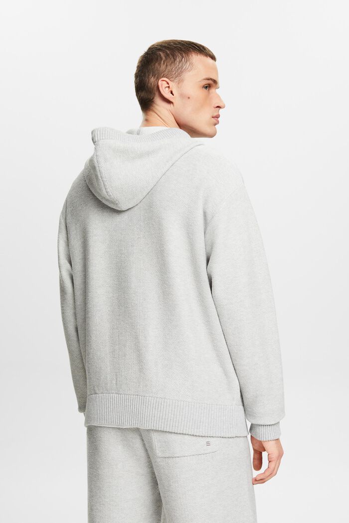 Knitwear hoodie met ritssluiting aan de voorkant, LIGHT GREY, detail image number 2