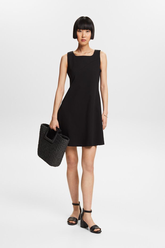 Mouwloze punto mini-jurk, BLACK, detail image number 1