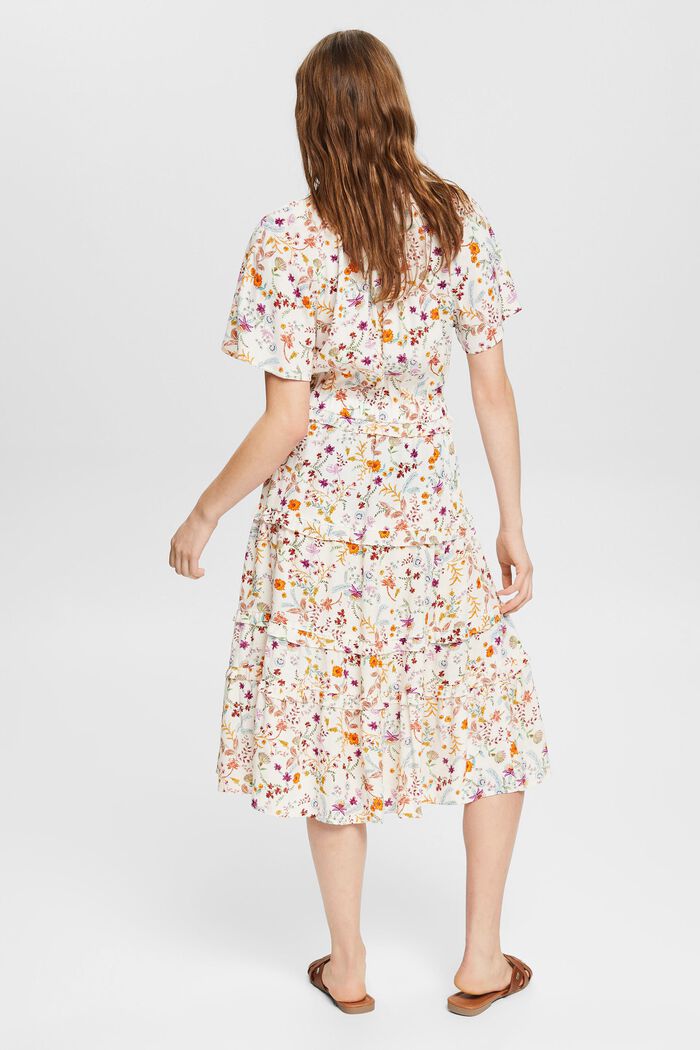 Midi-jurk met bloemenmotief, CREAM BEIGE, detail image number 2