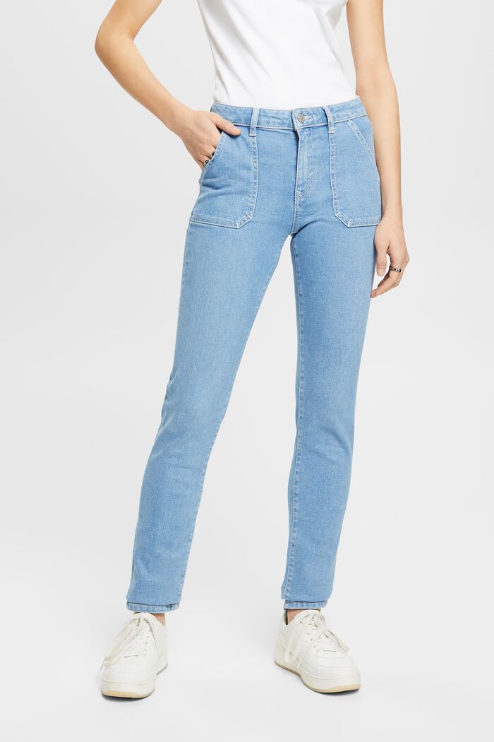 Slim fit-jeans met middelhoge taille, BLUE LIGHT WASHED, detail image number 0