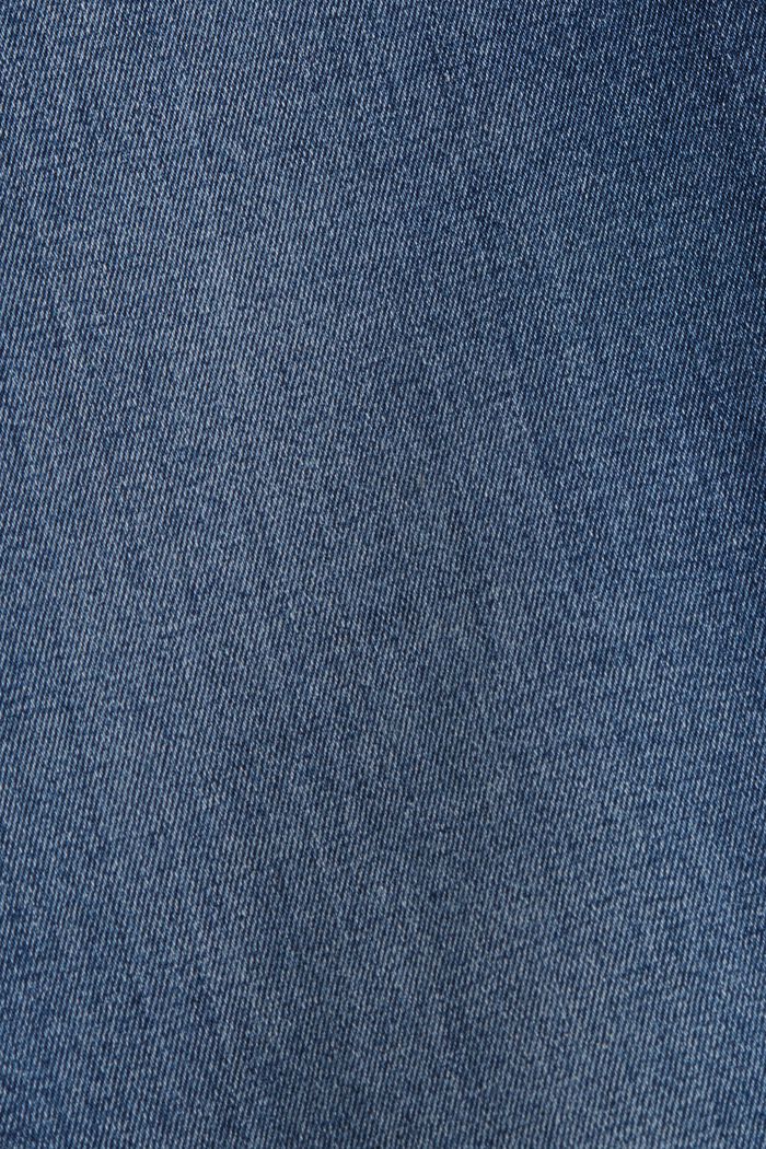 Jeans met superstretch en knoopsluiting, biologisch katoen, BLUE DARK WASHED, detail image number 4