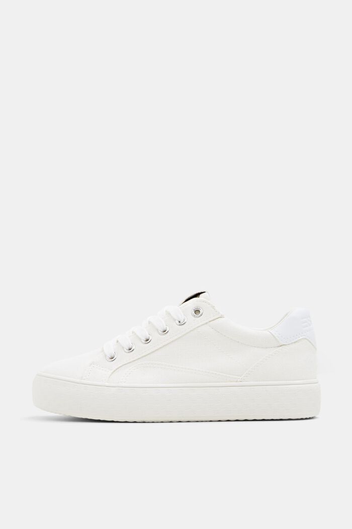 Canvas sneakers met plateauzool