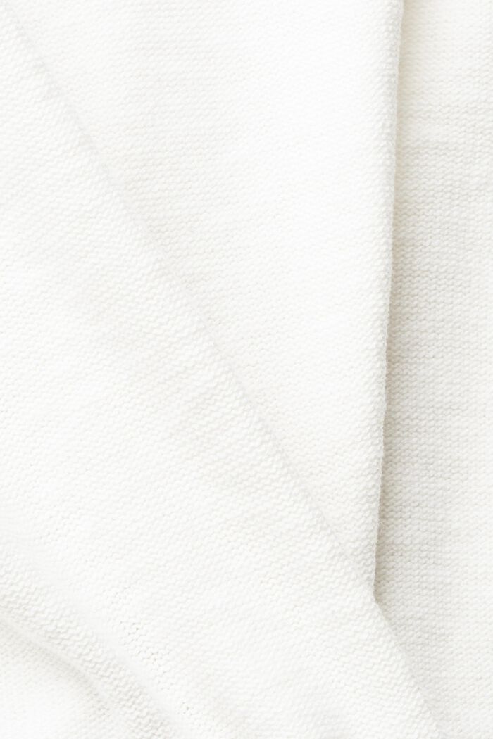 Met linnen: trui met V-hals, OFF WHITE, detail image number 4