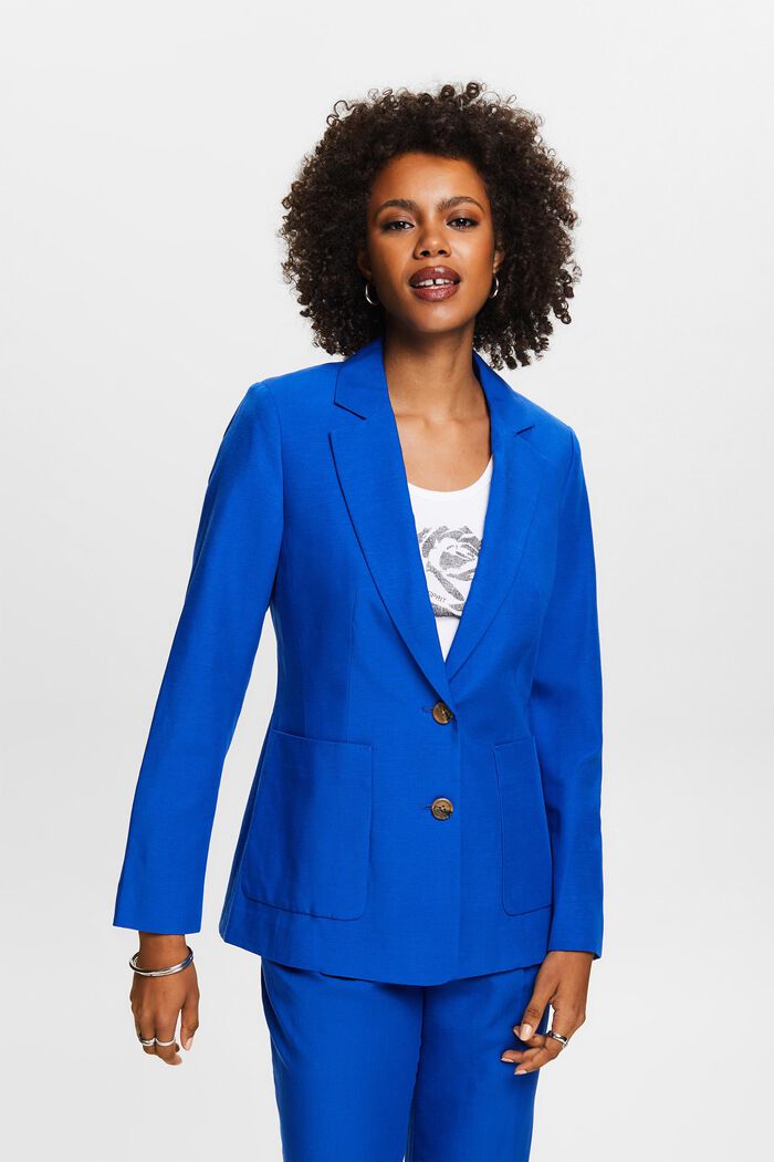 Single-breasted blazer voor mix & match, BRIGHT BLUE, detail image number 4