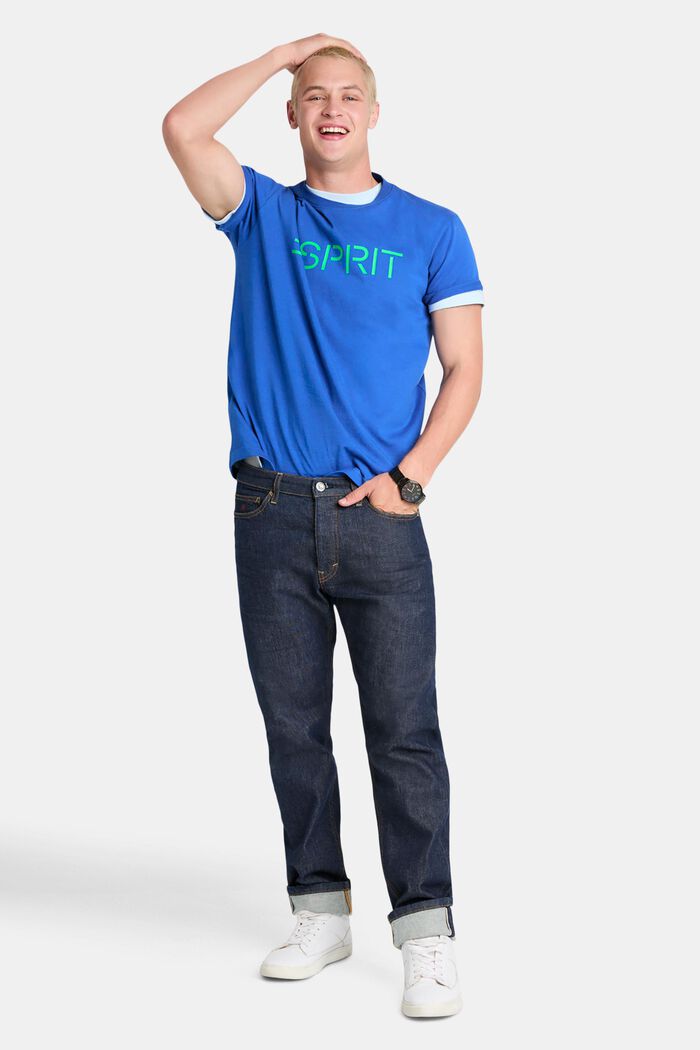 Uniseks T-shirt van katoen-jersey met logo, BRIGHT BLUE, detail image number 4