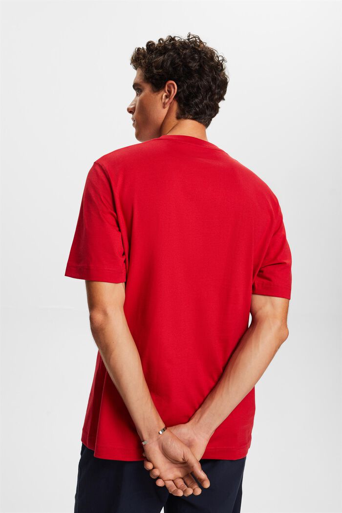 T-shirt met korte mouwen en logo, DARK RED, detail image number 3