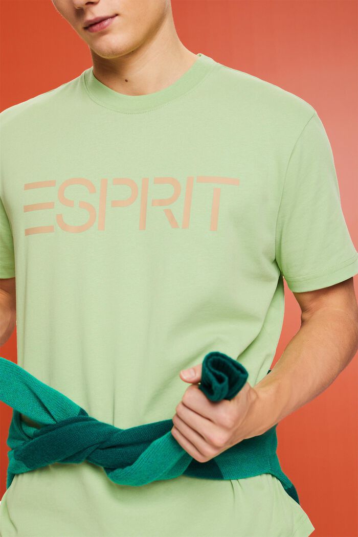 Uniseks T-shirt van katoen-jersey met logo, LIGHT GREEN, detail image number 3