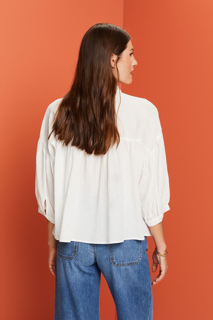 Oversized blouse, 100% katoen, WHITE, detail image number 3