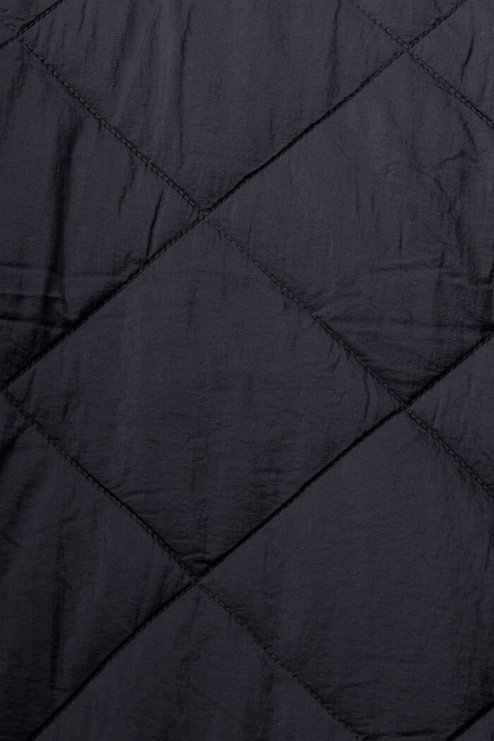 Lange gewatteerde mantel met capuchon, BLACK, detail image number 5