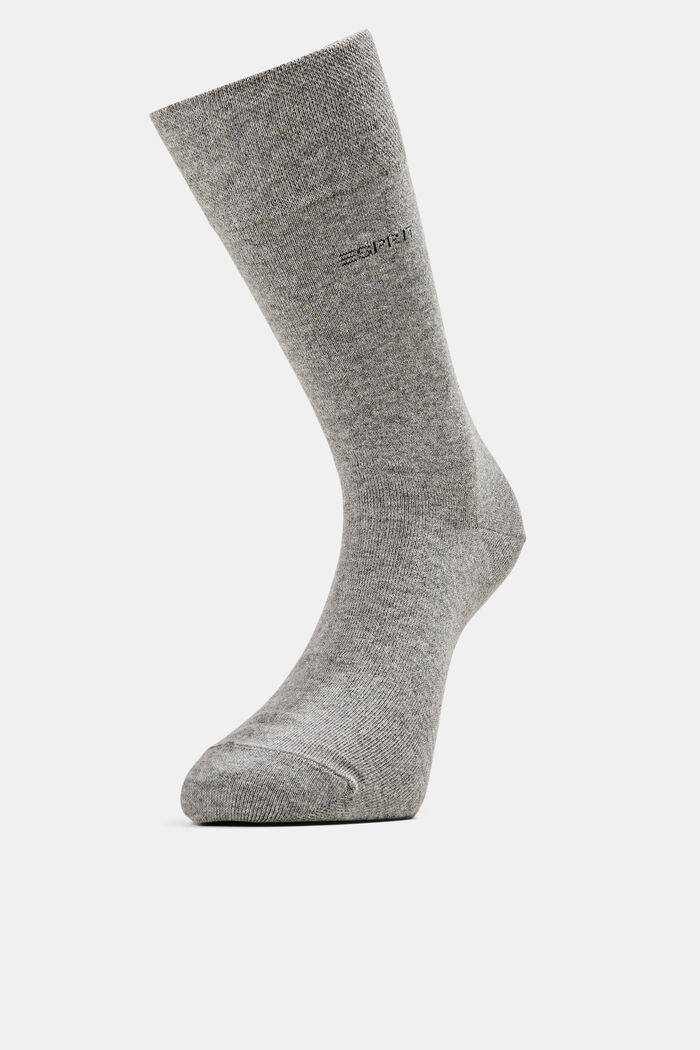 Set van 2 paar sokken, mix van organic cotton, LIGHT GREY MELANGE, detail image number 0