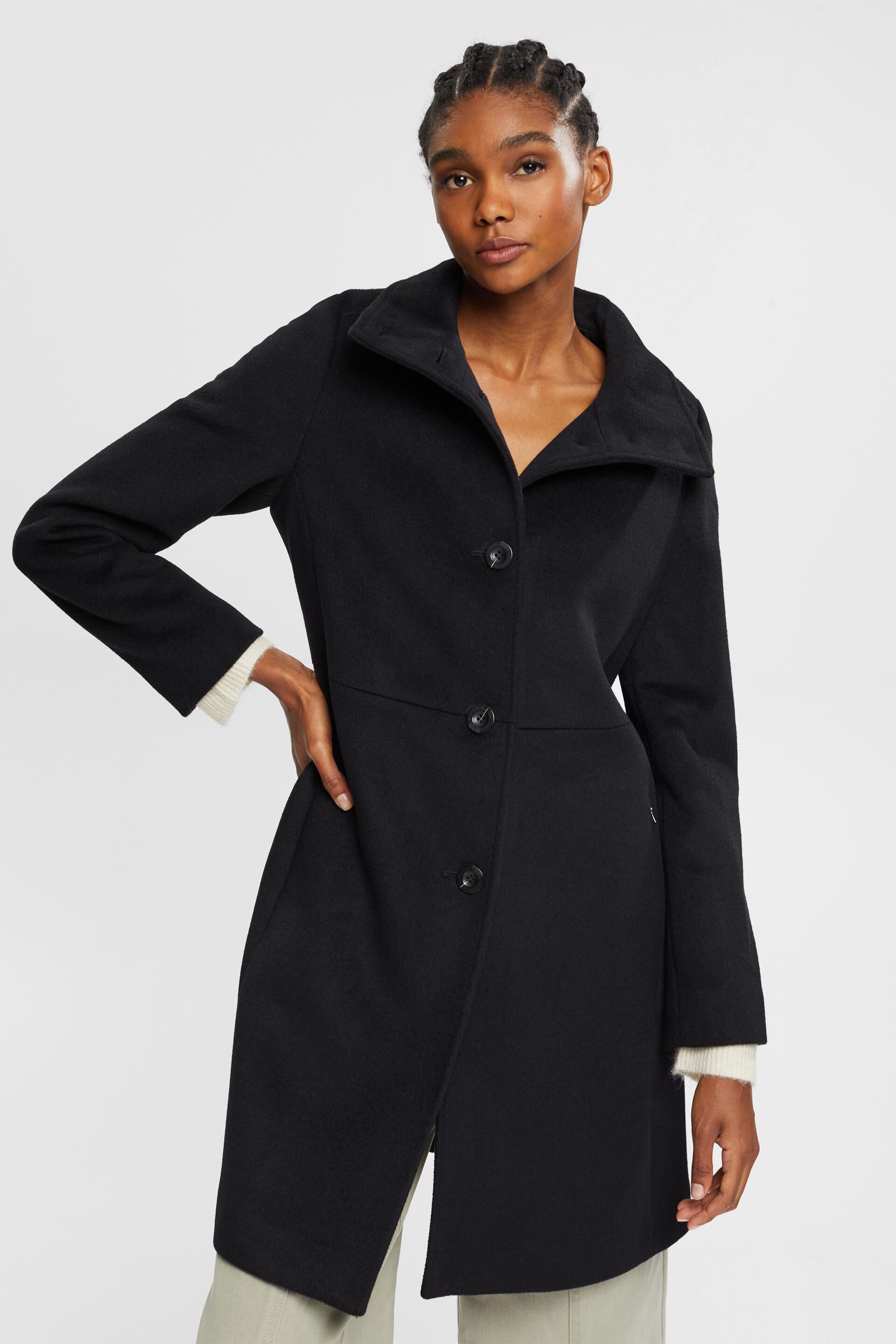 Mode Jassen Wollen jassen More & More Wollen jas zwart zakelijke stijl 