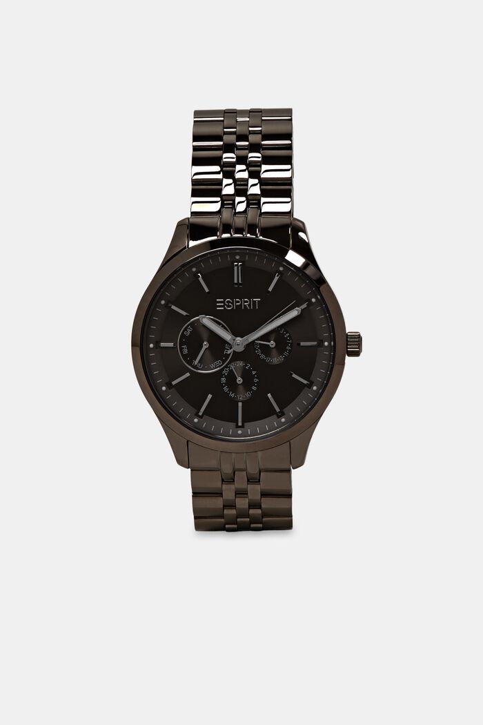 Edelstalen horloge met schakelbandje, GREY, detail image number 0