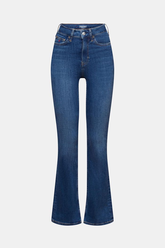 Hoogwaardige bootcut jeans met hoge taille, BLUE MEDIUM WASHED, detail image number 6