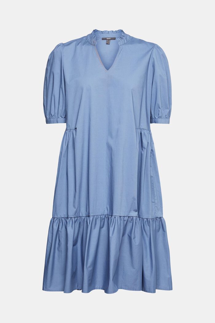 Katoenen jurk met volant, GREY BLUE, detail image number 5