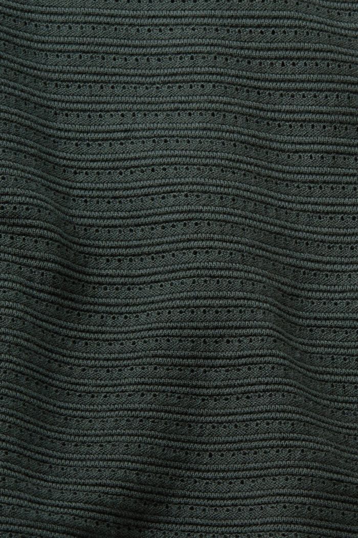 Gestreepte trui van een mix van breisels, DARK TEAL GREEN, detail image number 5