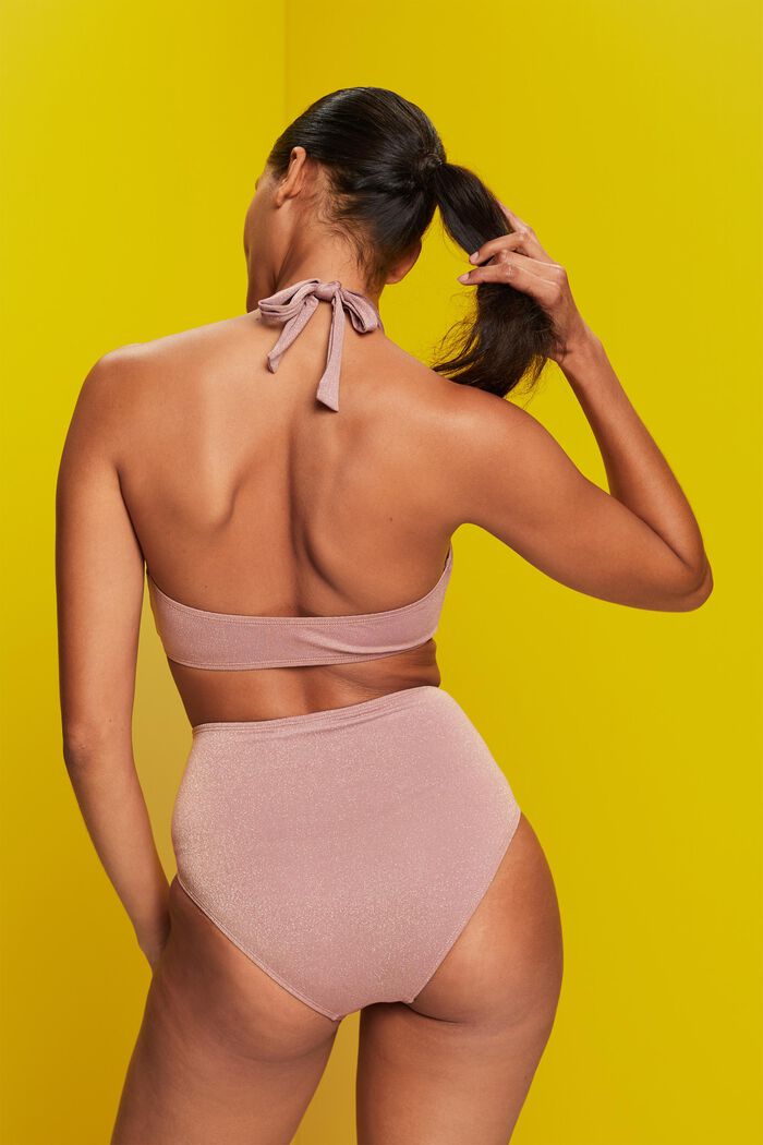 Gerecycled: glinsterend bikinibroekje met hoge taille, CINNAMON, detail image number 2