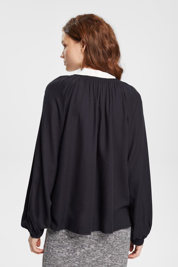 Soepele blouse, LENZING™ ECOVERO™, BLACK, detail image number 4