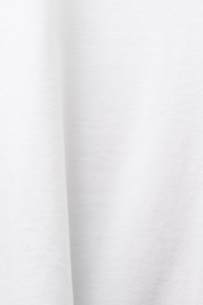 T-shirt van pimakatoen met ronde hals, WHITE, detail image number 5