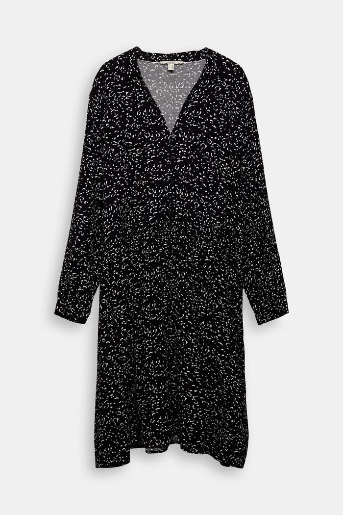 CURVY jurk met print van LENZING™ ECOVERO™, BLACK, detail image number 0